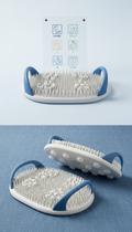 Foot scrubber mat with step-by-step instruction card